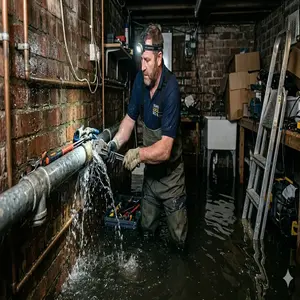 Local plumber repairing leaking pipes for a small business in Darlington